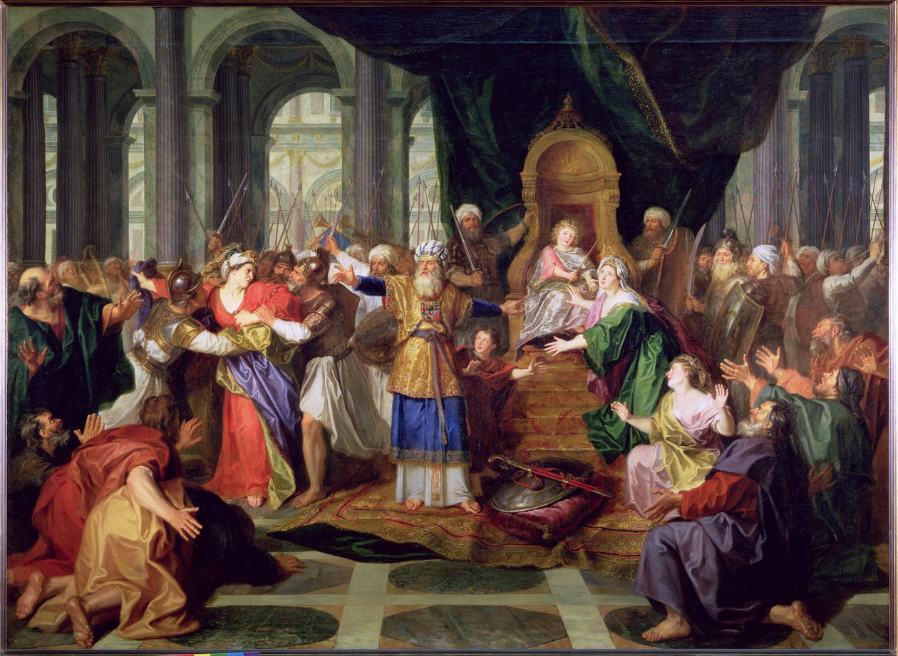 Athaljan karkottaminen temppelistä, noin 1697. tekijältä Charles Antoine Coypel