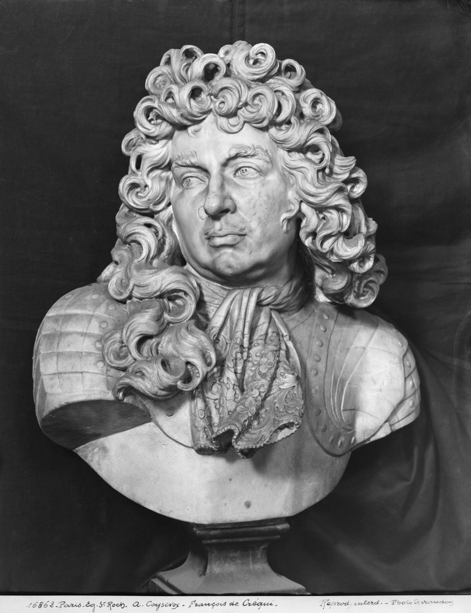 Francois de Crequyn rintakuva, n. 1690 (marmori) tekijältä Antoine Coysevox
