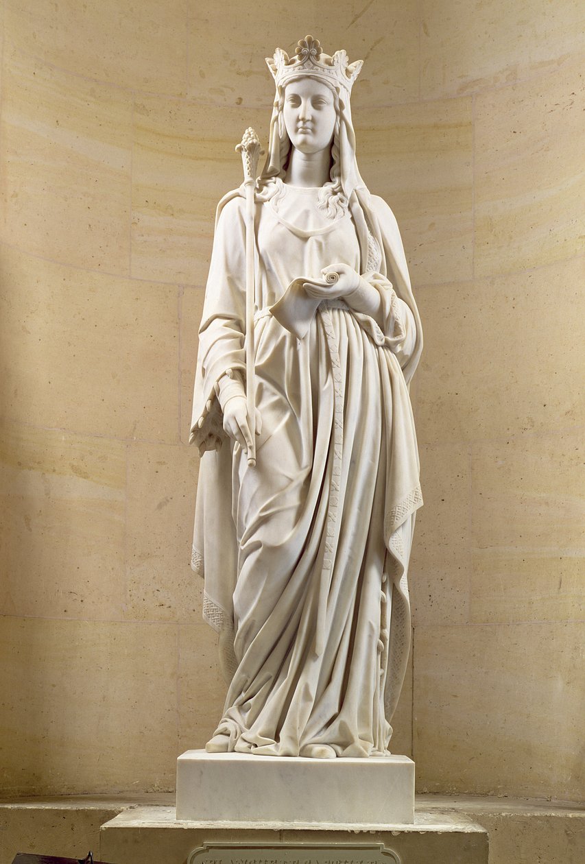 Kastilian Blanche (1188-1252) Ranskan kuningatar, 1837 (marmori) tekijältä Antoine Etex