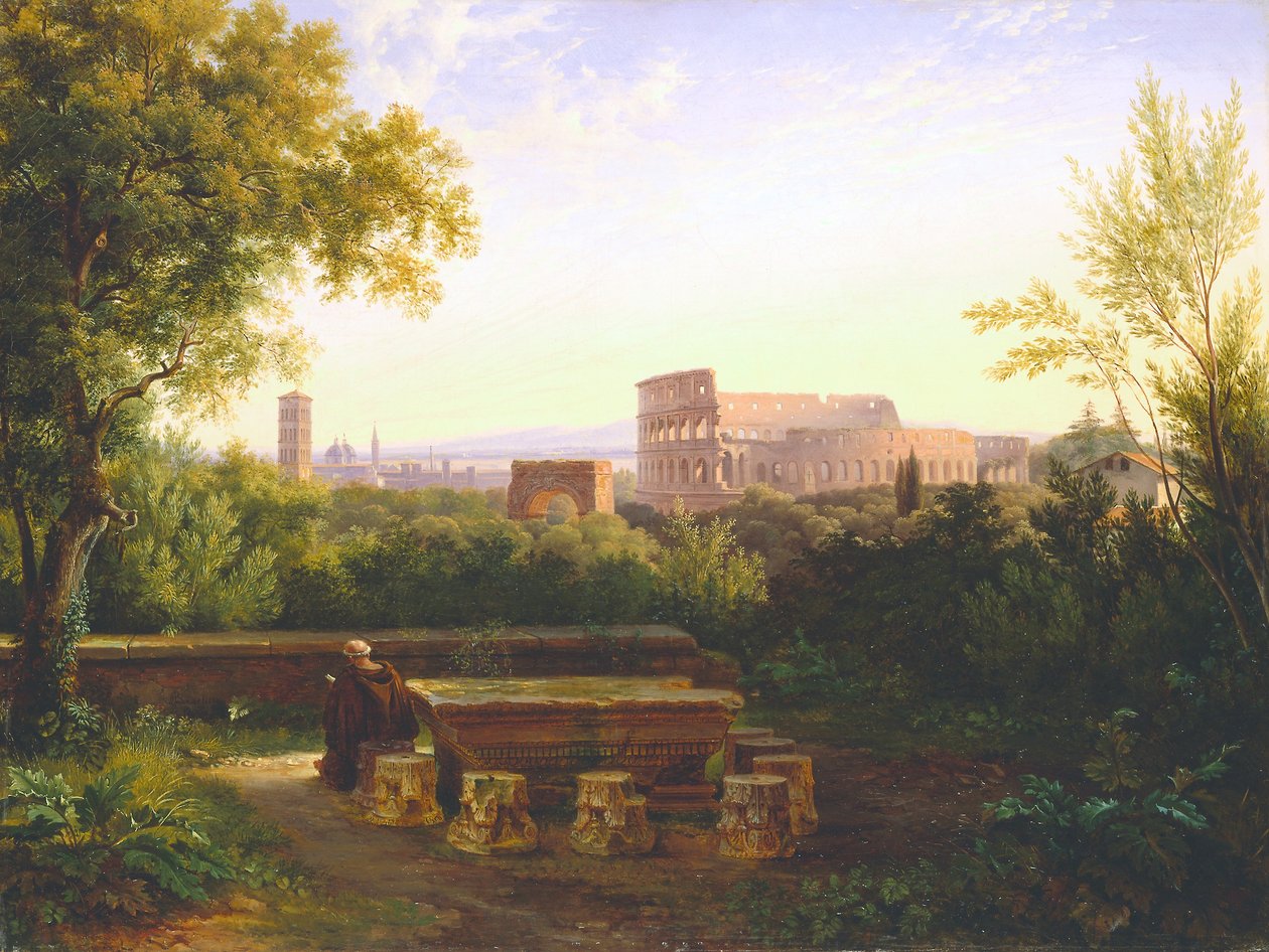 Näkymä Colosseumille Orti Farnesianista, 1833 tekijältä Antoine Fèlix Boisselier