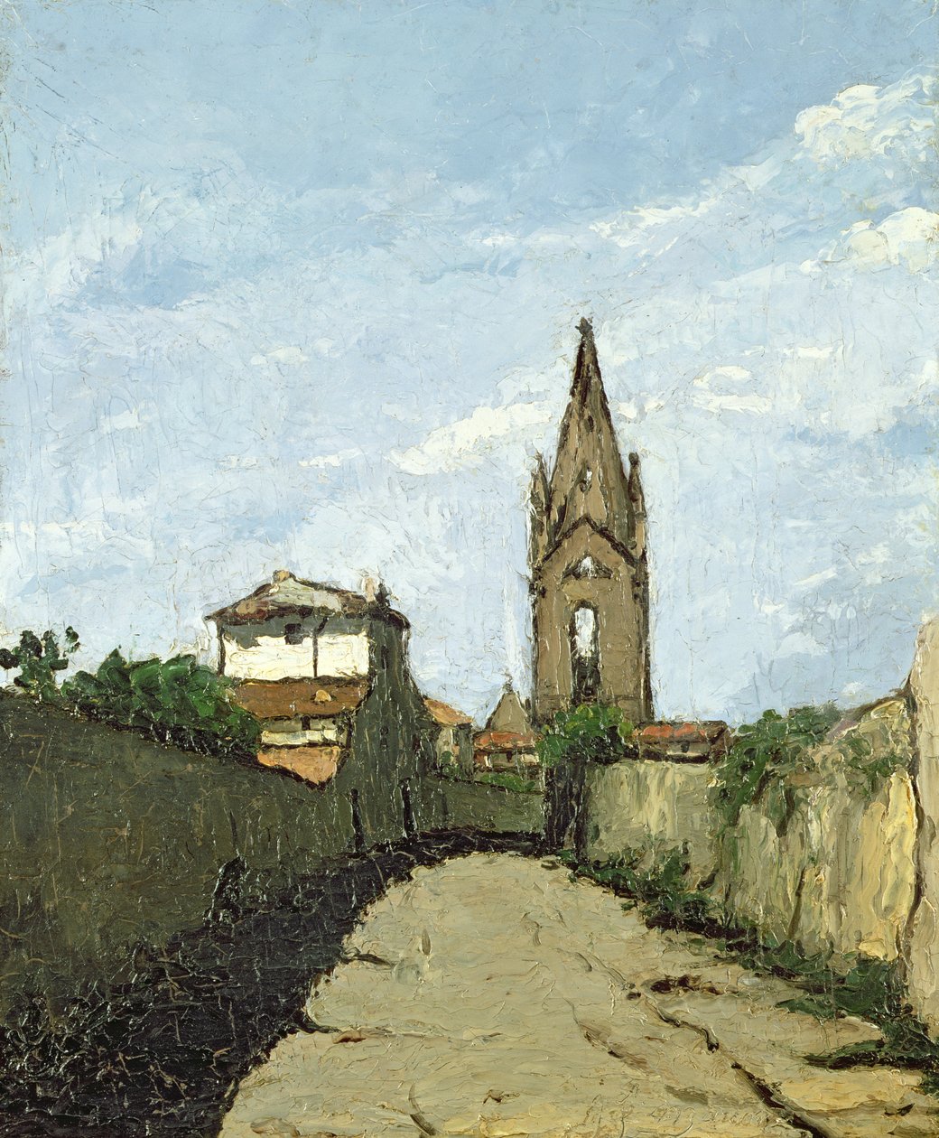 Kyläkirkko, n. 1866-70 tekijältä Antoine Fortune Marion