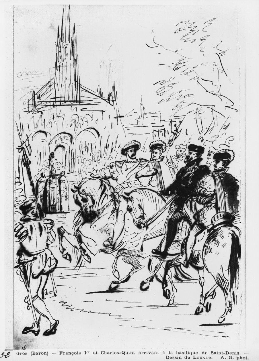 Franciscus I ja Kaarle V saapuvat Saint-Denis