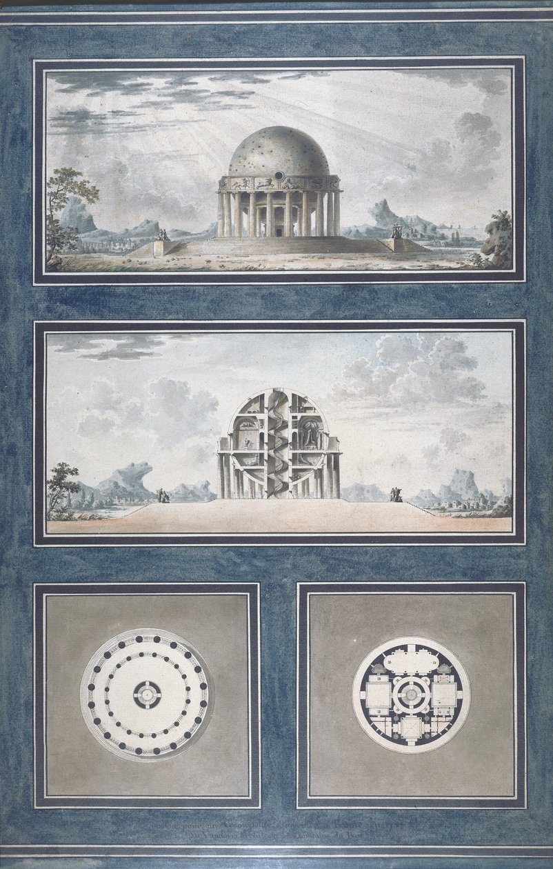 Suunnittelu taloon kosmopoliitille, 1783 tekijältä Antoine Laurent Thomas Vaudoyer