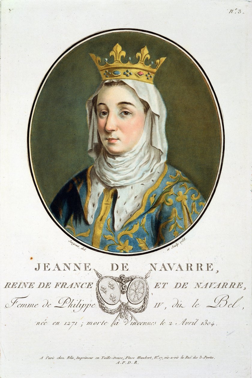 Jeanne de Navarren (1271-1304) muotokuva, 1788 tekijältä Antoine Louis Francois Sergent Marceau