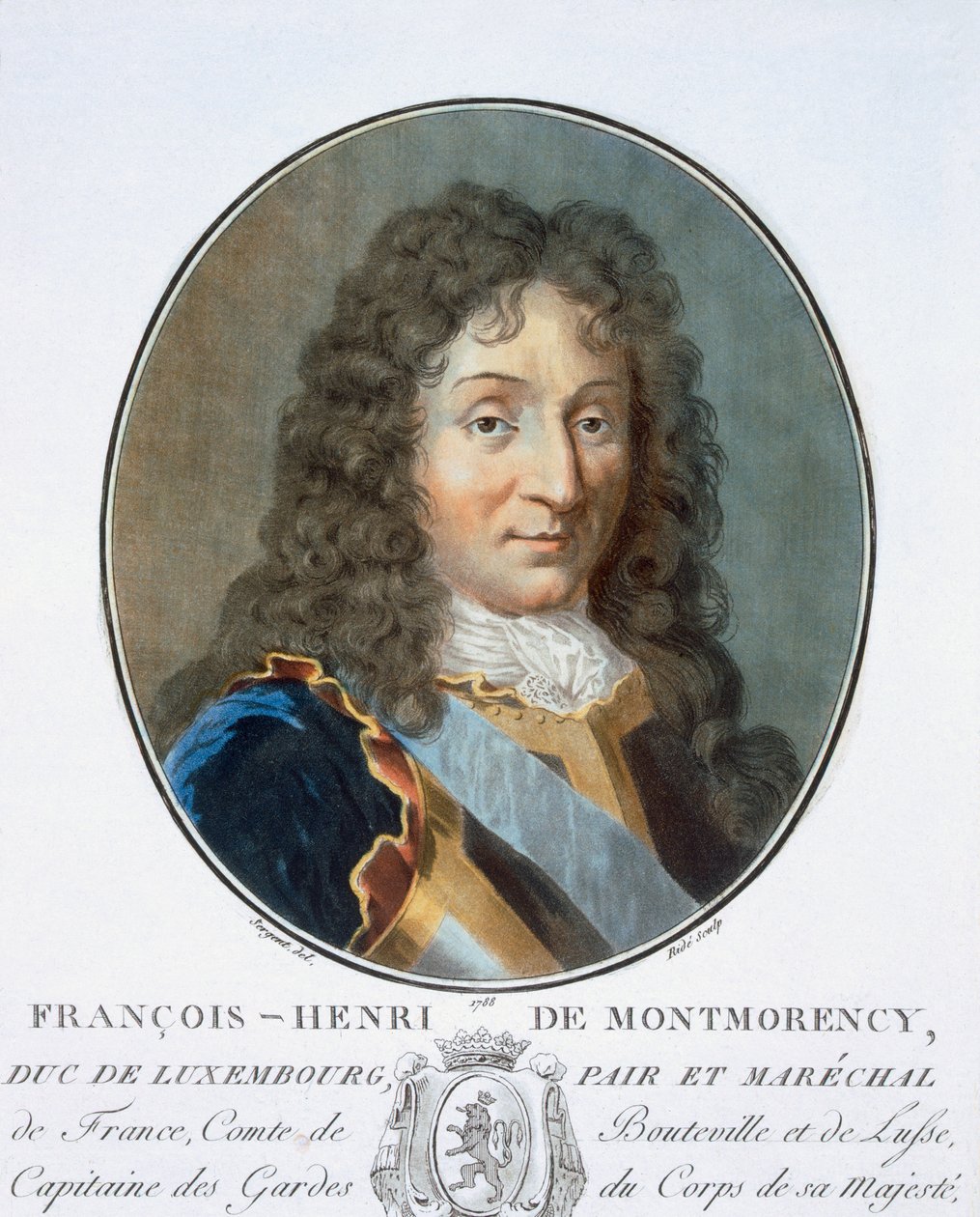 Francois-Henri de Montmorency-Bouteville, teoksesta "Portraits des grands hommes, femmes illustres, et sujets memorables de France, grave et imprimes en couleurs", julkaissut Pierre Blin, 1786-92, Pariisi. tekijältä Antoine Louis Francois Sergent Marceau