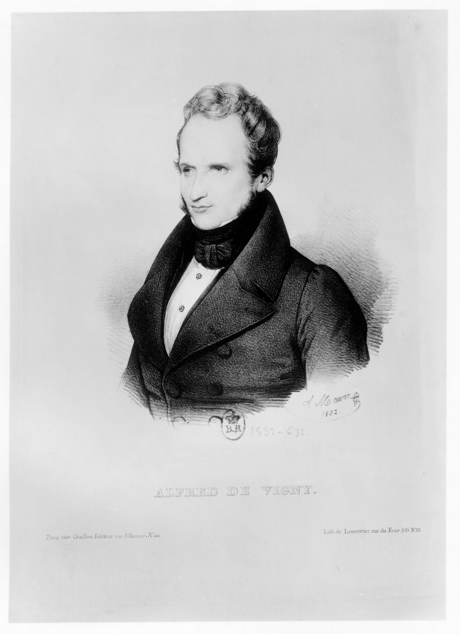 Alfred de Vignyn muotokuva, 1832 tekijältä Antoine Maurin