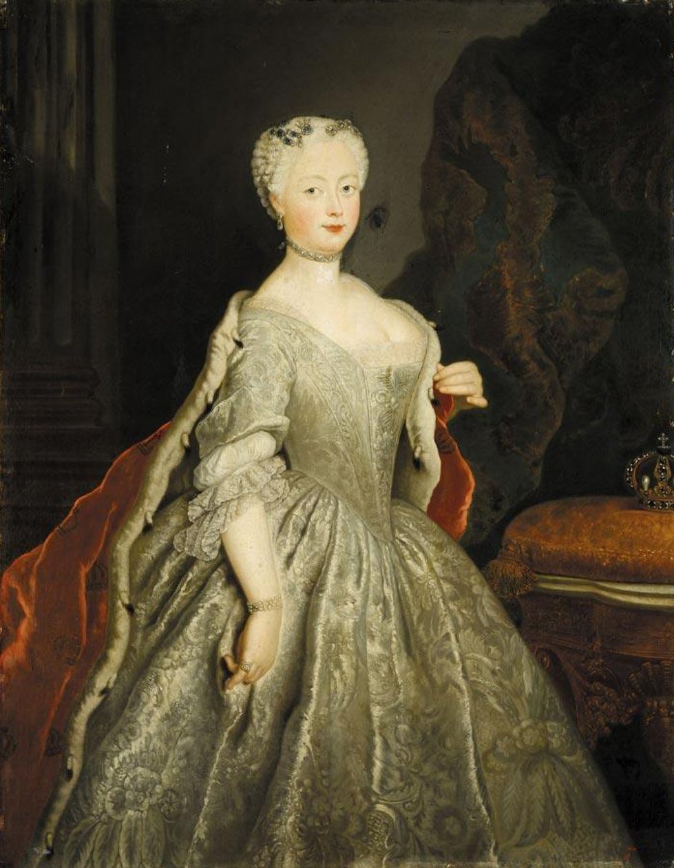 Ritratto della regina di Prussia Elisabetta Cristina di Brunswick-Bevern (1715-1797) tekijältä Antoine Pesne