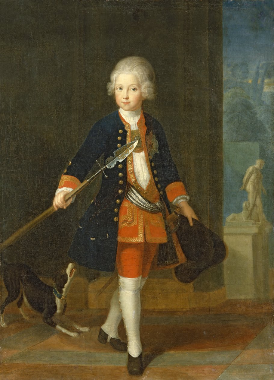 Kruununprinssi Frederick II Corps de Cadetsissa (kuninkaiden rykmentin univormu), tekijältä Antoine Pesne