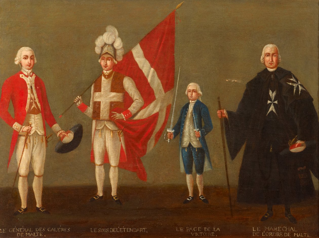 Pyhän Johanneksen ritarikunnan arvohenkilöt Voiton sivun kanssa, n. 1789-1796 tekijältä Antoine de Favray