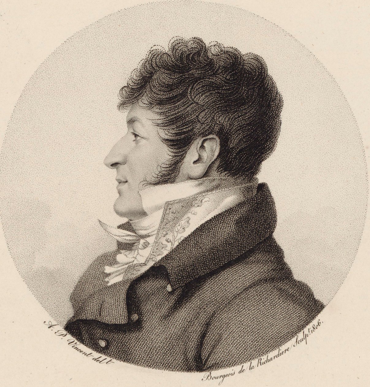 Säveltäjä Charles-Henri Plantaden muotokuva 1764-1839, 1806. tekijältä Antoine Achille Bourgeois de La Richardiere