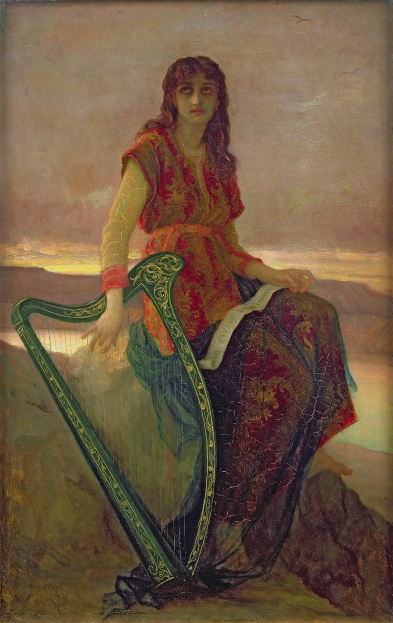 Harpisti, 1859 tekijältä Antoine Auguste Ernest Herbert or Hebert