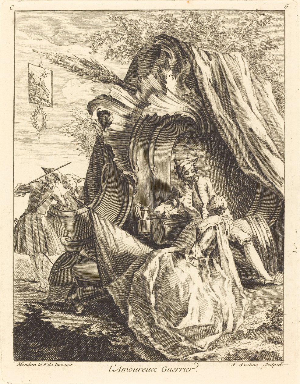 Soturin rakastaja, 1736. tekijältä Antoine Aveline