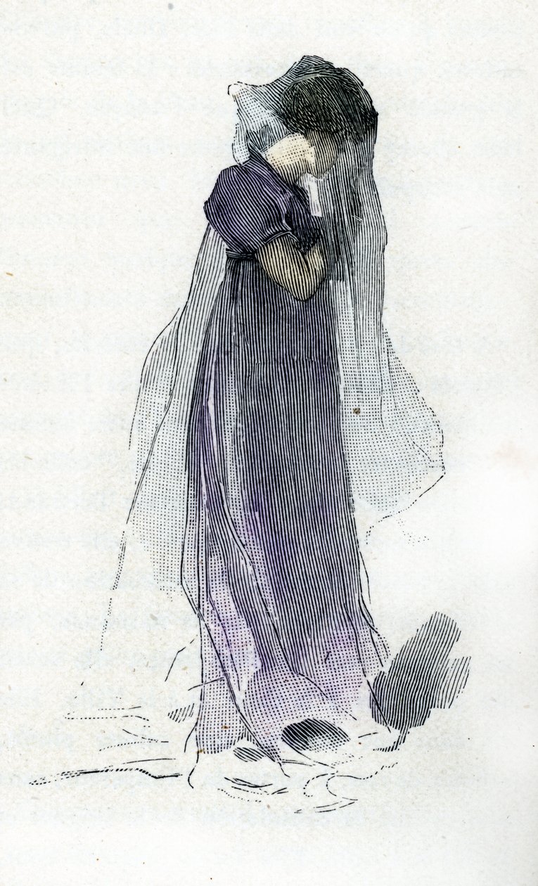 Muotokuva Fanny Dillonista (1785-1836), Napoleon I:n kreivi Bertrandin vaimo, joka seurasi häntä Saint Helenelle tekijältä Antoine Calbet