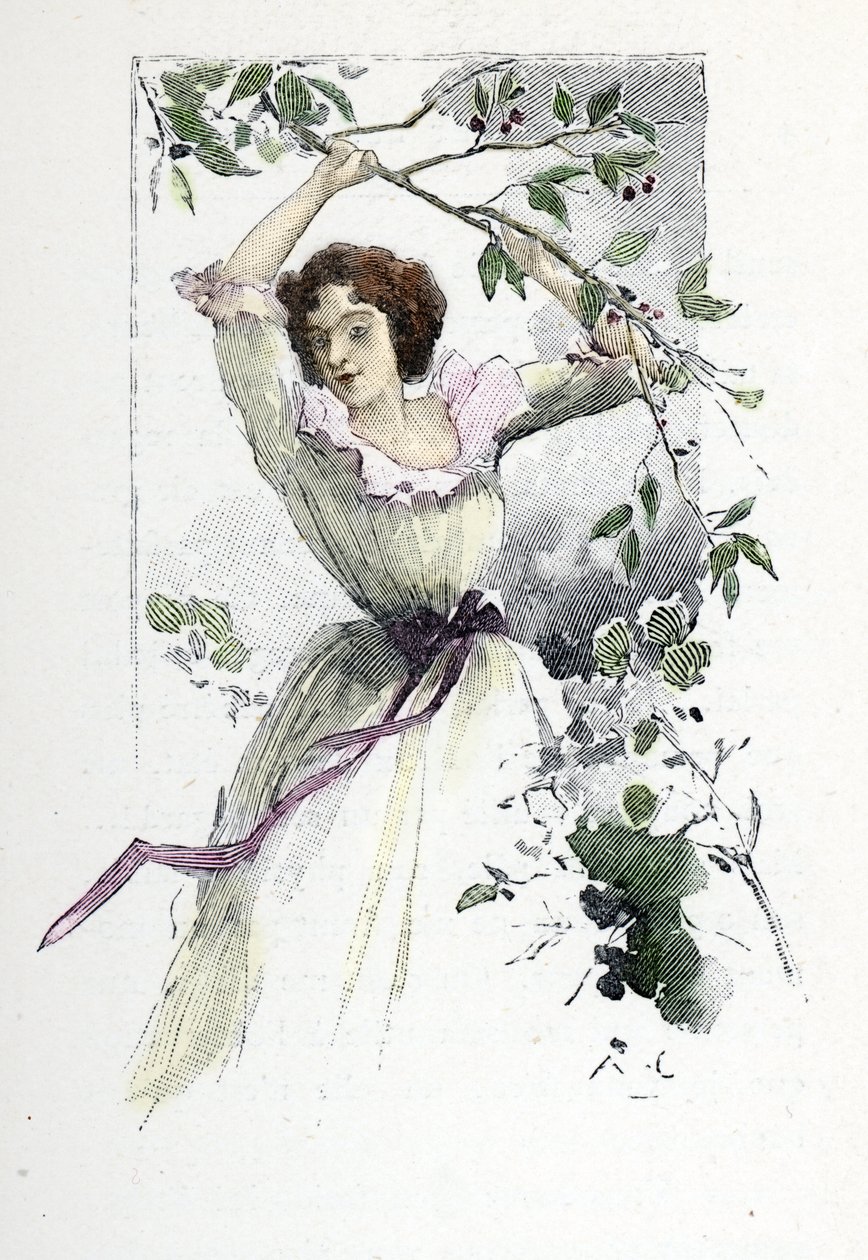 Nuoren Caroline de Colombierin muotokuva, c. 1785 (tulostus) tekijältä Antoine Calbet