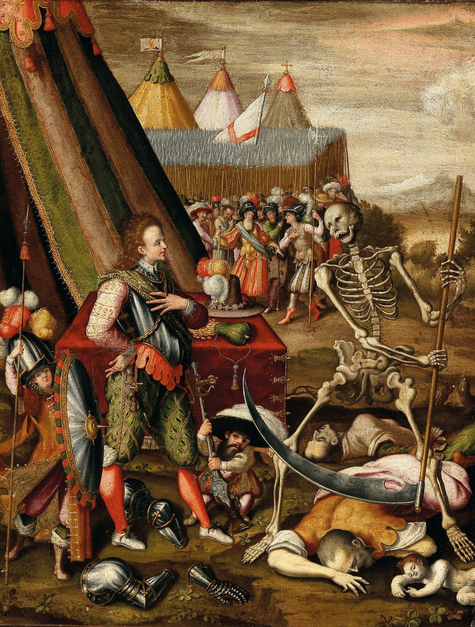 Prinssin vuoropuhelu kuoleman kanssa. Allegoria sodan kauhuista, 1540-luku. tekijältä Antoine Caron