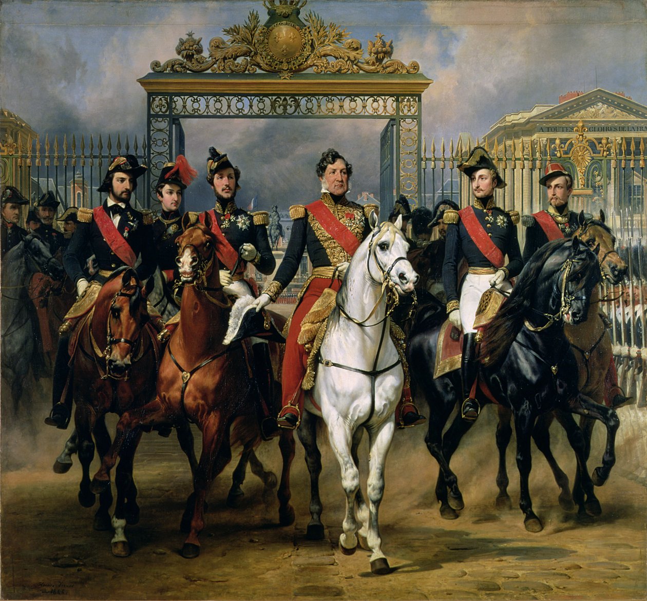 Ranskan kuningas Louis-Philippe (1773-1850) ja hänen poikansa lähtevät Versailles