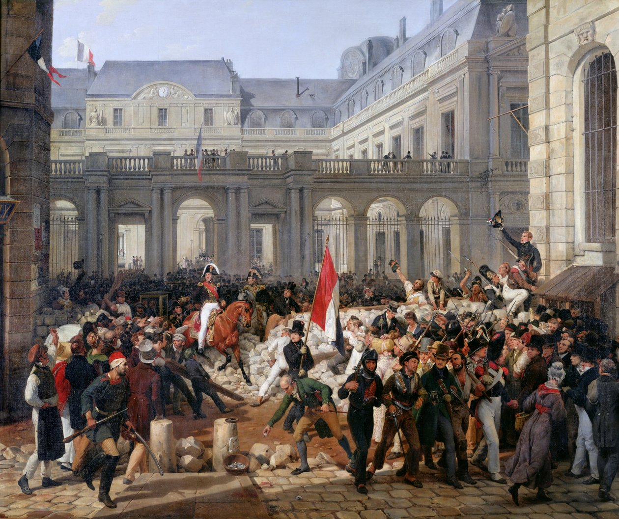 Orleansin herttua lähtee Palais-Royalista ja menee Hotel de Villeen 31. heinäkuuta 1830. tekijältä Antoine Charles Horace Vernet