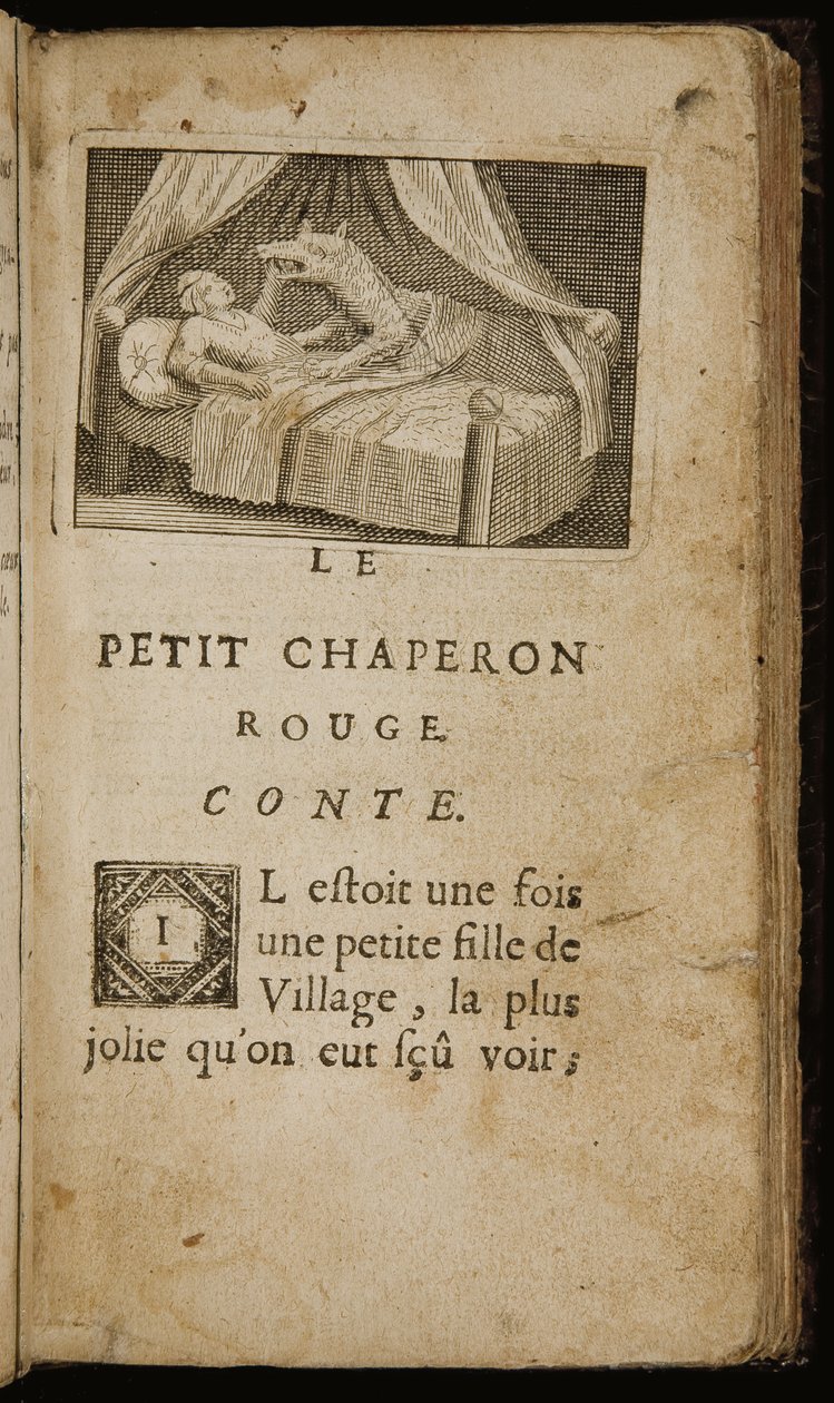 Nimisivu Charles Perraultin "Tarinoita tai tarinoita menneestä. Moraliteilla" -julkaisusta, Pariisi: Claude Barbin, 1697 tekijältä Antoine Clouzier