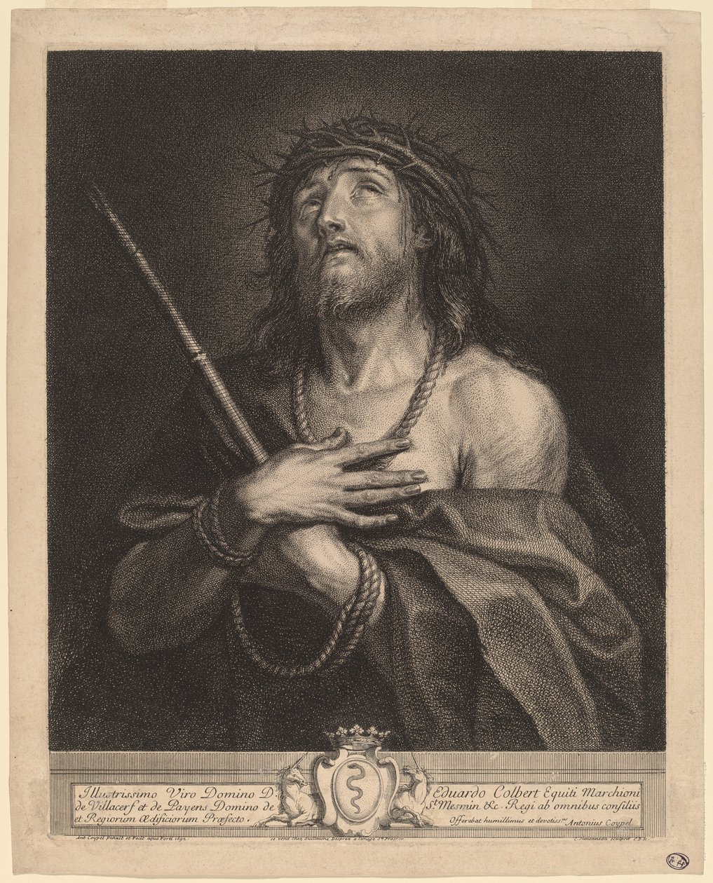 Crist com a home dels dolors finès tekijältä Antoine Coypel, finished in engraving by Charles Simonneau