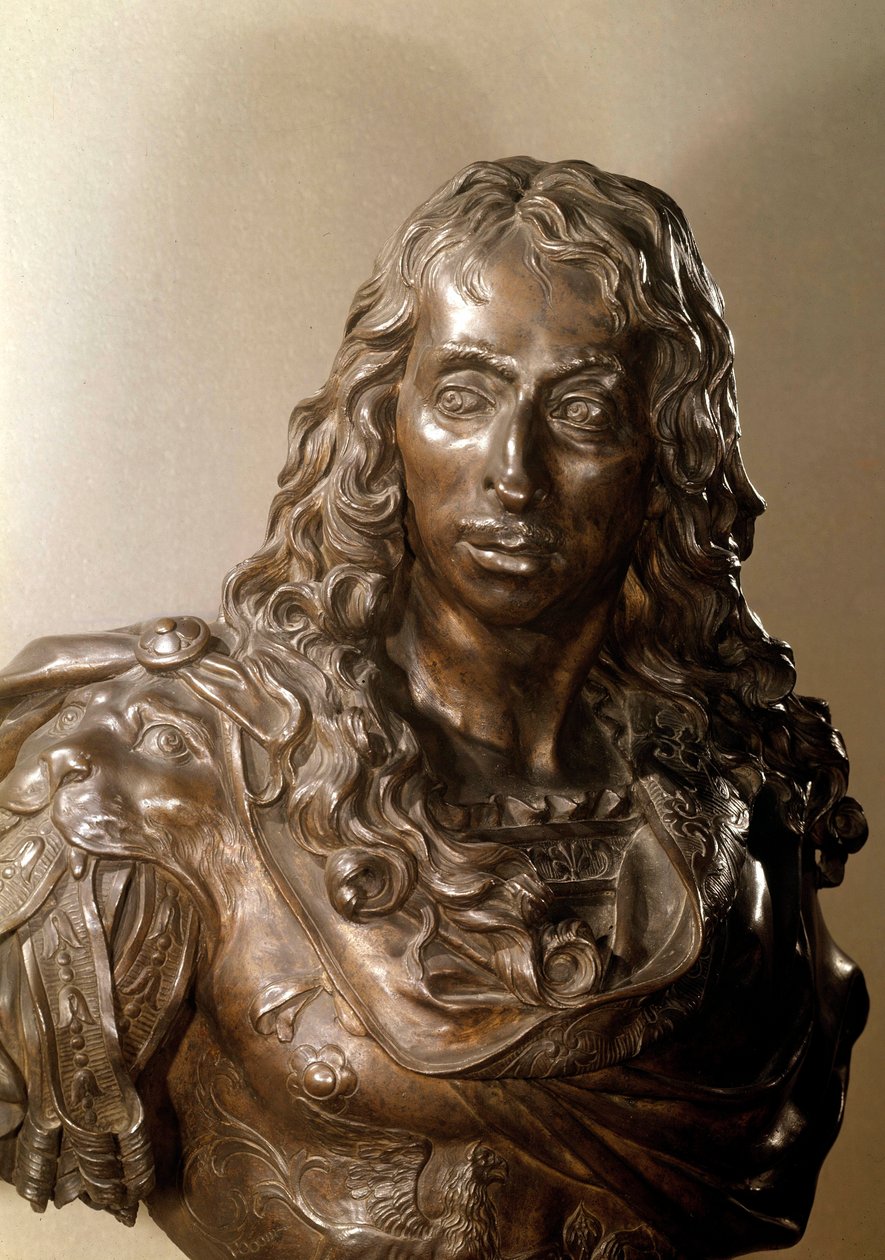Ludvig II of Bourbon, Conden prinssi, joka tunnetaan nimellä Grand Conde (1621-1686) (Bourbon-Conde), pronssinen rintakuva. Antoine Coysevoxin (1640-1720) veistos 1600-luvulta. tekijältä Antoine Coysevox