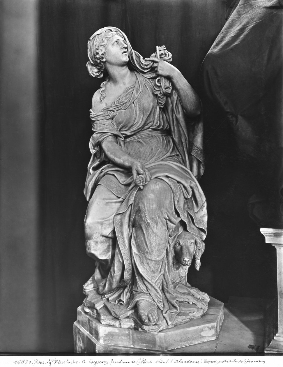 Jean-Baptiste Colbert de Torcyn hauta 1619-83, Fidelityn yksityiskohta, n. 1685-1687 marmori katso myös 248118, 248119, 248120, 252767, 252768 bw valokuva tekijältä Antoine Coysevox