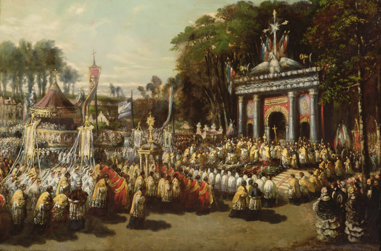 Pyhän sakramentin kulkue, 1855 tekijältä Antoine Detrez