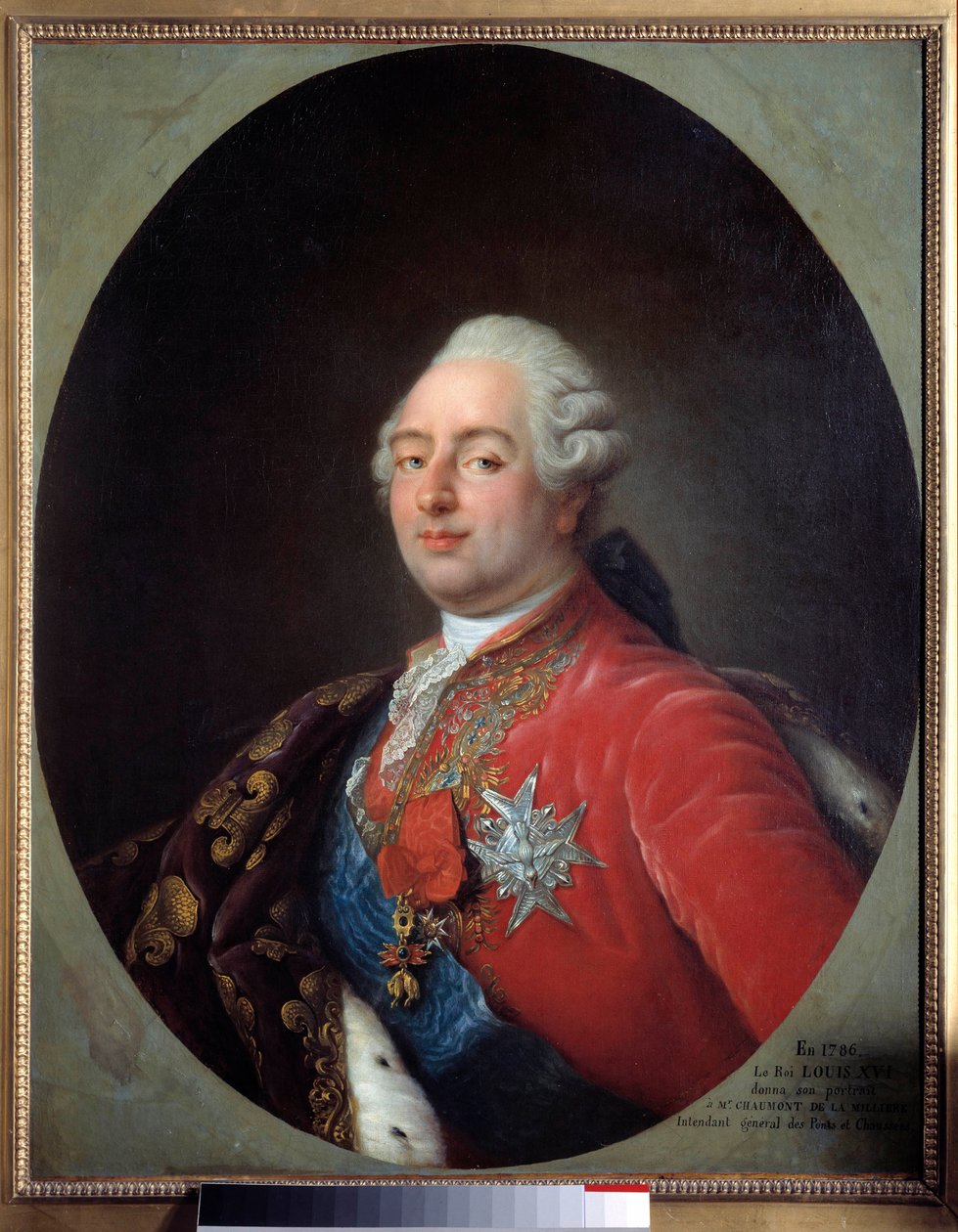 Ranskan kuninkaan Ludvig XVI:n (1754-1793) muotokuva. Maalaus Antoine Francois (Antoine-Francois) Calletin (1741-1823) työpajasta. 1786. Dim. 0,915 x 0,730 m. Pariisi, Musee Carnavalet tekijältä Antoine François Callet
