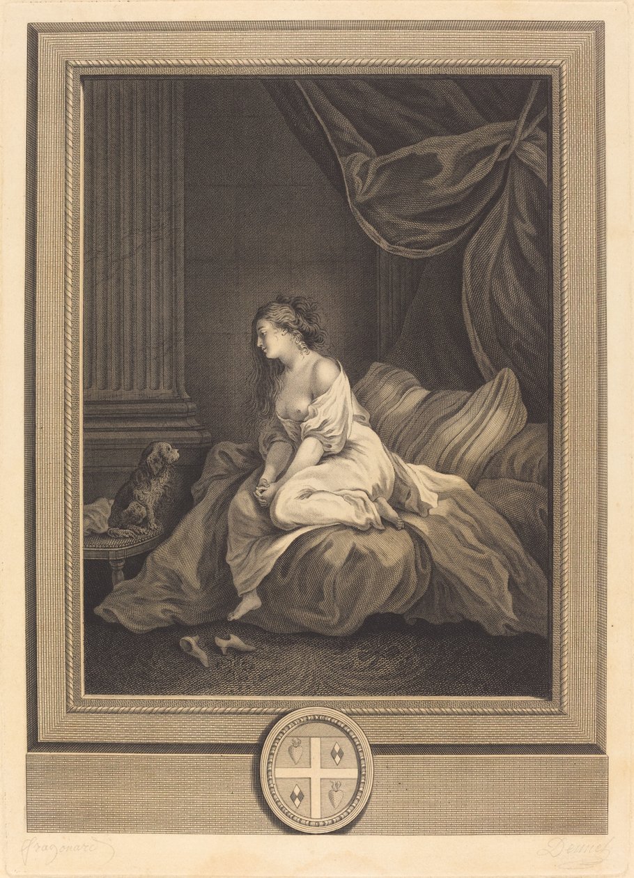Jos hän olisi niin uskollinen minulle tekijältä Antoine Francois Dennel after Jean Honoré Fragonard