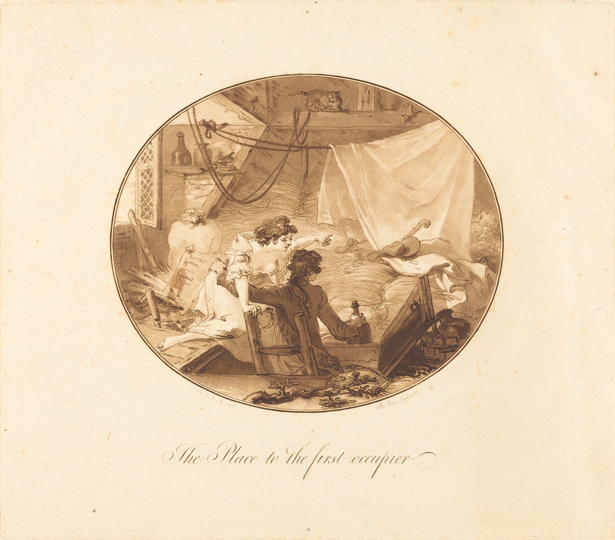 Paikka ensimmäiselle asukkaalle tekijältä Antoine François Sergent after Augustin de Saint Aubin