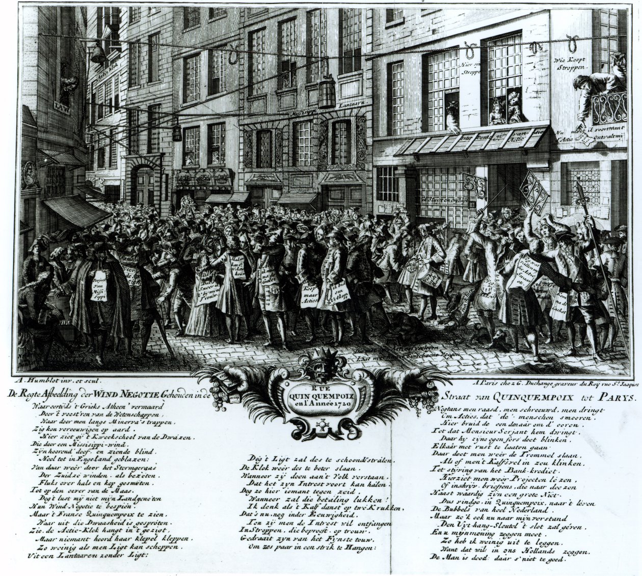 Rue Quincampoix vuonna 1720 tekijältä Antoine Humblot