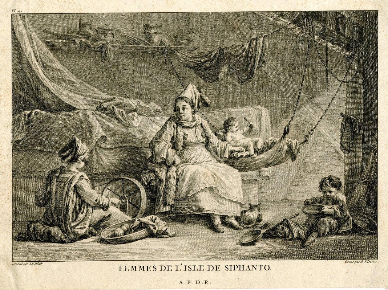 Sipanton saaren naiset, Jean-Baptiste Hilairin (1753-1822) mukaan. tekijältä Antoine Jean Duclos