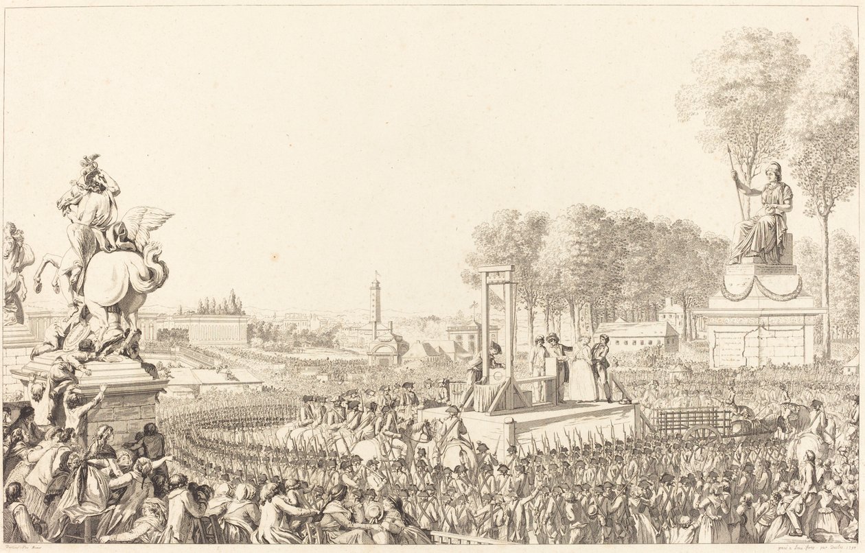 Päivä 16. lokakuuta 1793, Marie-Antoinette kuoli tekijältä Antoine Jean Duclos after Charles Monnet