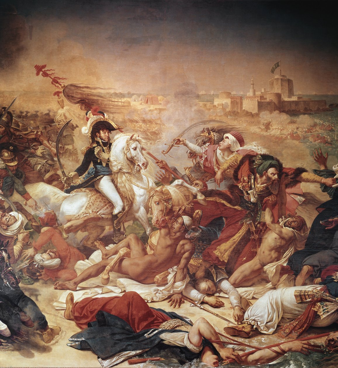 Abukirin taistelu, kenraali Murat taistelee ottomaanien armeijaa vastaan, yksityiskohta (1806, Öljy kankaalle) tekijältä Antoine Jean Gros