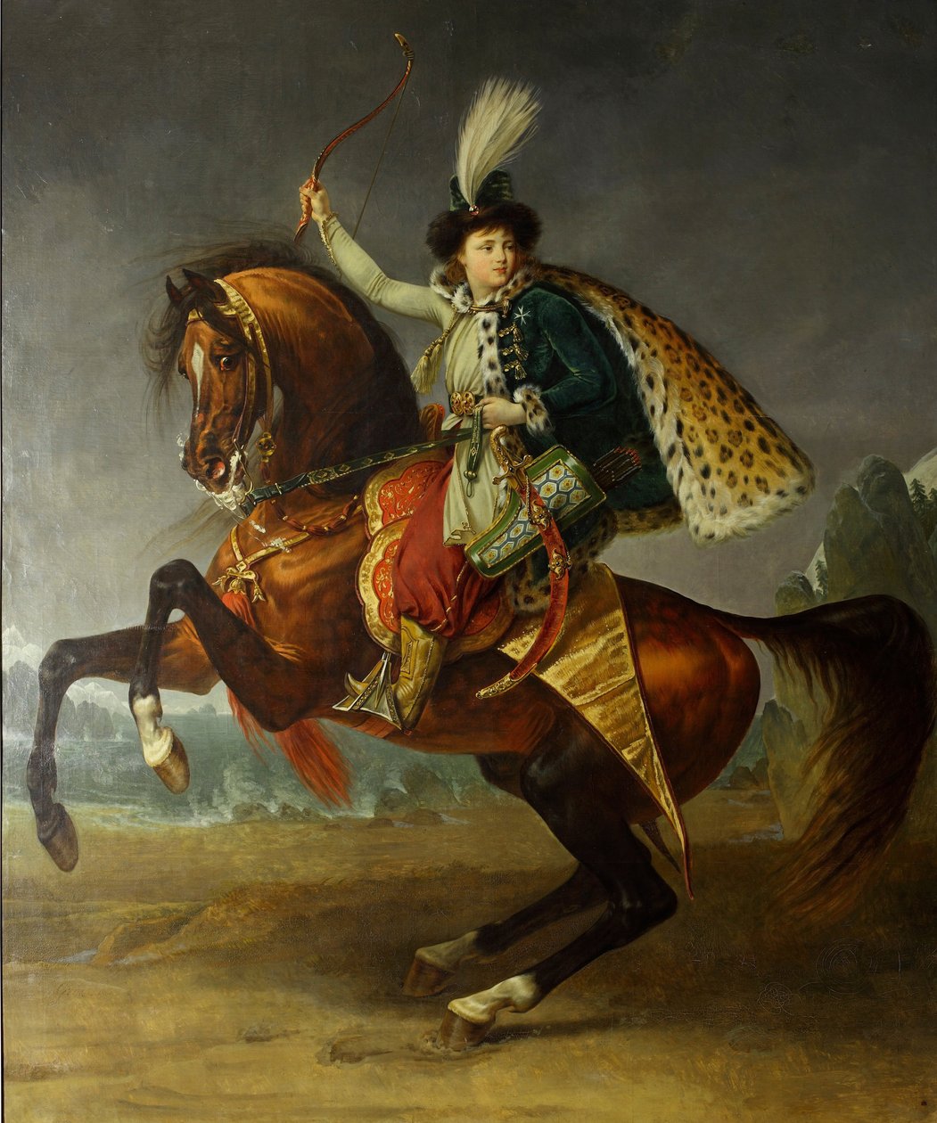 Ekuestrian muotokuva prinssi Boris Nikolajevitš Jusupovista 1794-1849, 1809 tekijältä Antoine Jean Gros