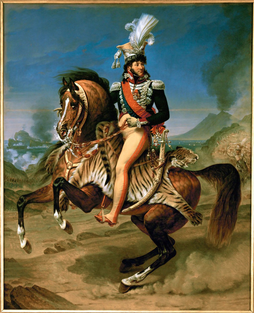 Joachim Murat, Napolin kuningas, Marechal de France, hevosen selässä ... tekijältä Antoine Jean Gros