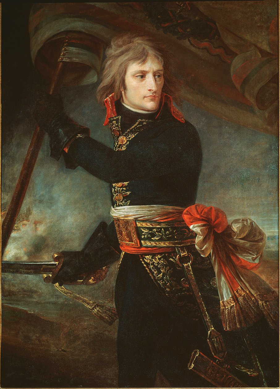 Napoleon Bonaparte Arcolen sillalla (17. marraskuuta tekijältä Antoine Jean Gros