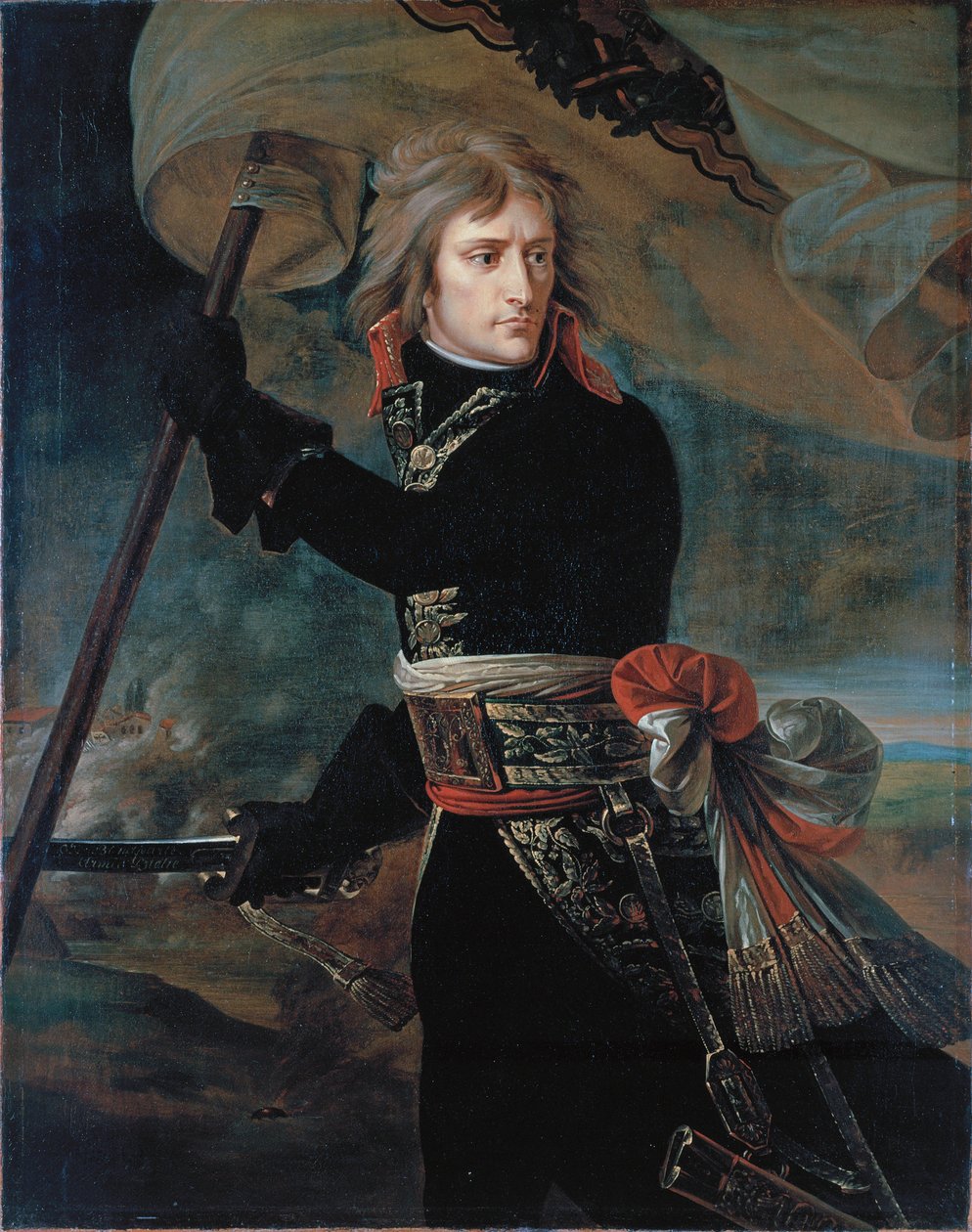Napoleon Bonaparte Arcolen sillalla tekijältä Antoine Jean Gros