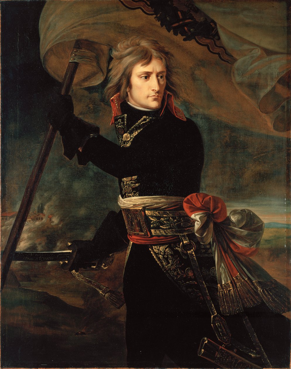 Napoleon Bonaparte Arcolen sillalla tekijältä Antoine Jean Gros