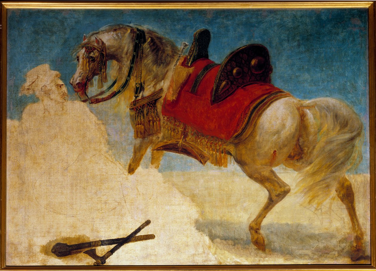 Tutkimus hevosvaljaista Antoine Jean Grosin (1771-1835) maalaus 1800-luvun su. 0,97x1,3 m tekijältä Antoine Jean Gros