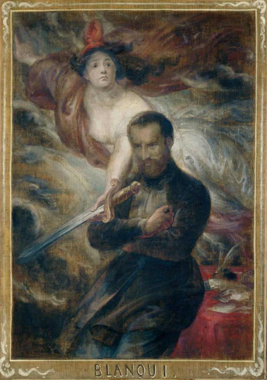 Auguste Blanqui, toimittaja ja vallankumouksellinen, vuoden 1871 kommuunin jäsen ... (maalaus kankaalle) tekijältä Antoine Joseph Wiertz