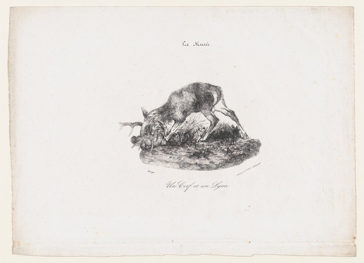 Hirvi ja ilves, 1834. tekijältä Antoine Louis Barye