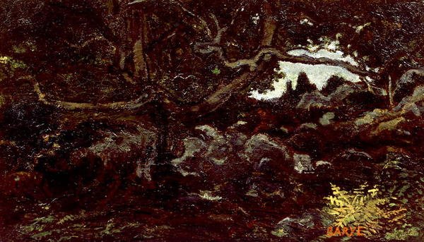 Fontainebleaun metsässä (öljy kankaalle) tekijältä Antoine Louis Barye