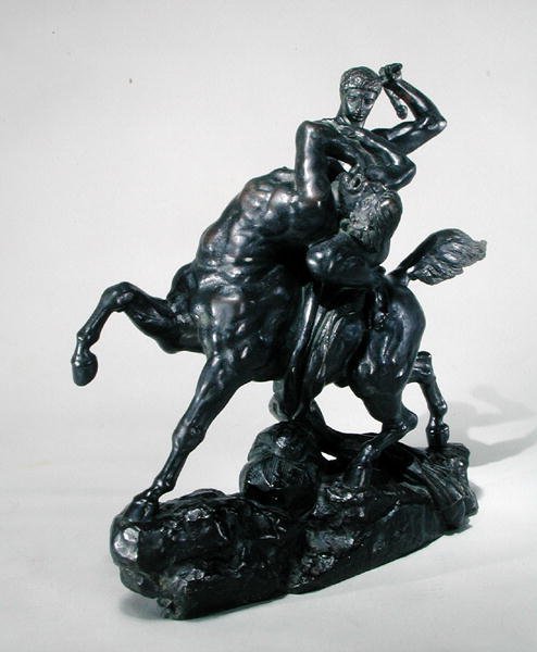 Theseus taistelee kentauribienoria vastaan (pronssi) (edestä) tekijältä Antoine Louis Barye