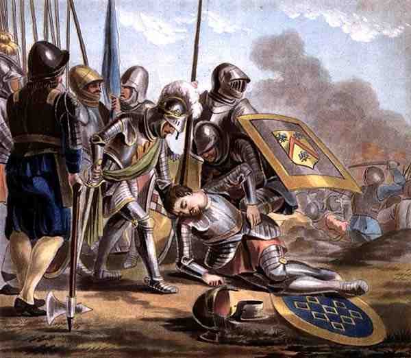 Carcadon kuolema, kaiverrus Jean Baptiste Morret (fl. 1790-1820) 1788 (värinen kaiverrus) tekijältä Antoine Louis Francois (after) Sergent Marceau