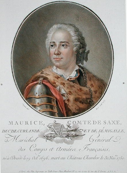 Maurice (1696-1750) Saksin kreivi tekijältä Antoine Louis Francois (after) Sergent Marceau
