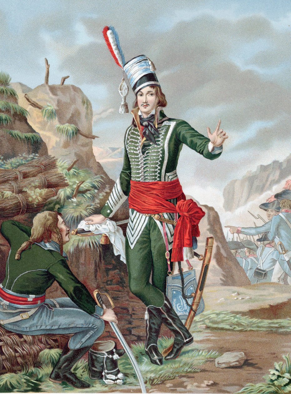 Francois Severin Marceau-Desgraviers (1769-1896) Ranskalainen vallankumouksellinen sotilas: Vendeen tasavaltalaisarmeija: taisteli Fleurusissa, Mainzissa, Mannheimissa ja Koblenzissa. Haavoittui kuolettavasti Altenkirchenissä. Kromolitografia maalauksen jä tekijältä Antoine Louis Francois (after) Sergent Marceau