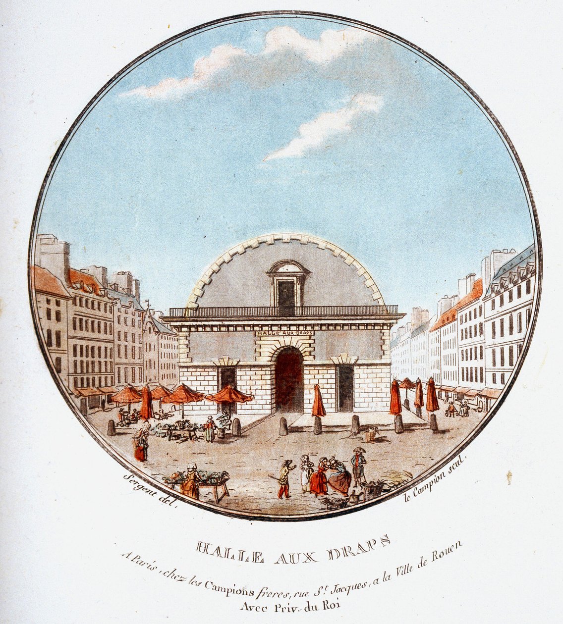 Kersantin prittoreskissa näkymässä Pariisin päärakennuksiin tekijältä Antoine Louis Francois Sergent Marceau