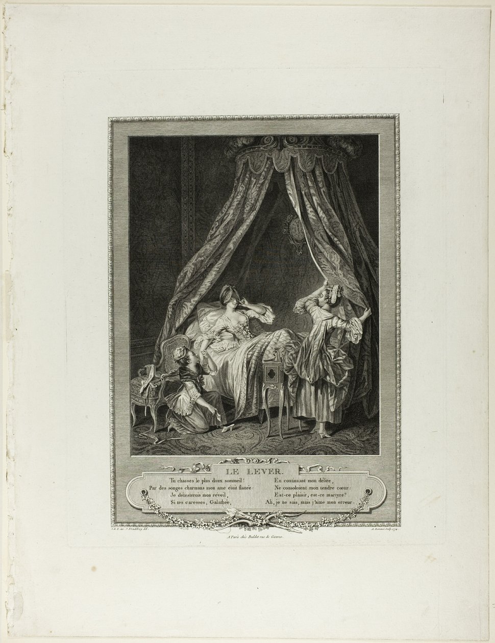 Rising, lähteestä Monument du Costume Physique et Moral de la fin du Dix-huitième siècle (monumentti fyysisestä ja moraalisesta puvusta) tekijältä Antoine Louis Romanet