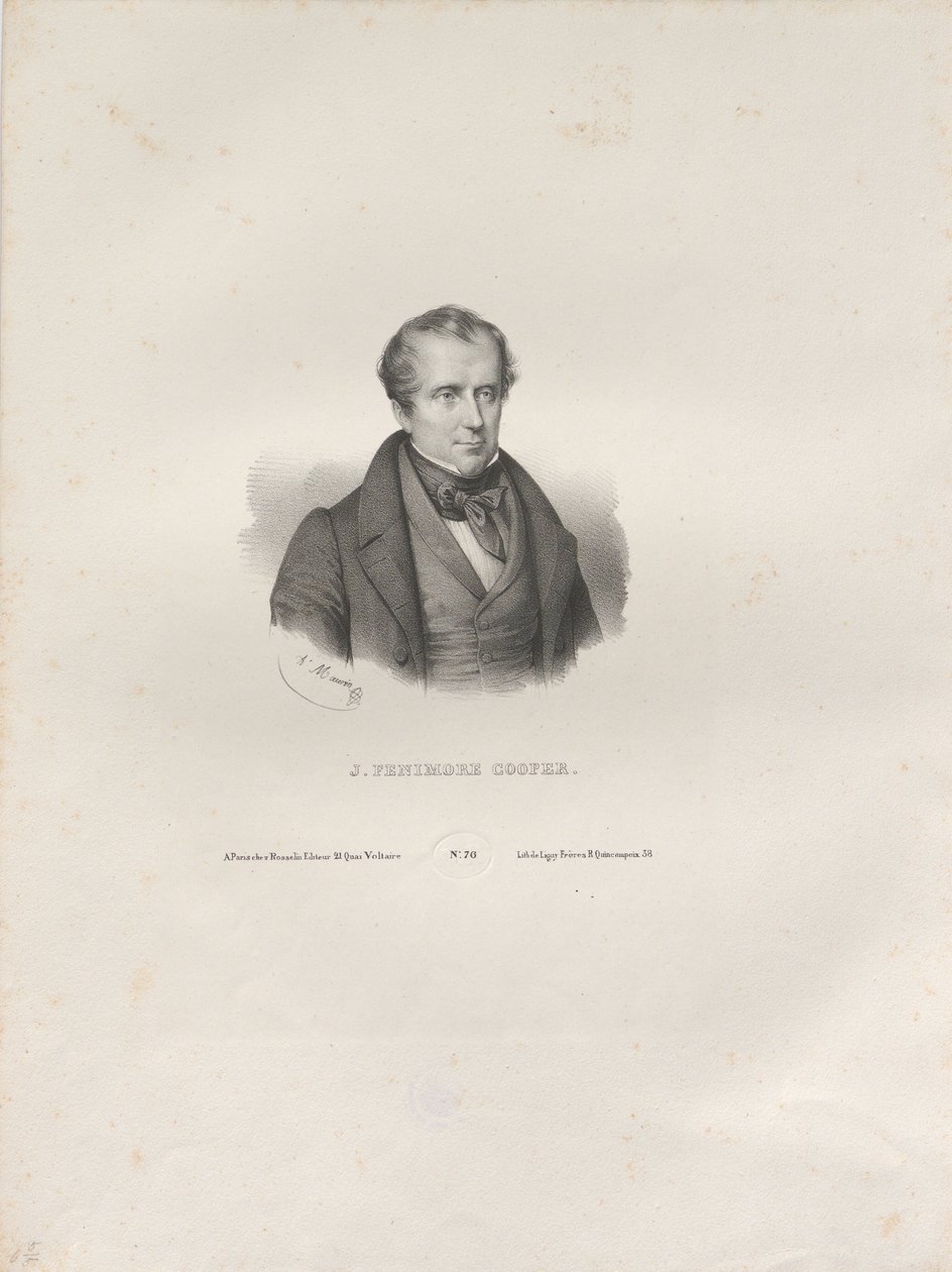 Muotokuva kirjailija James Fenimore Cooperista 1789-1851, n. 1840. tekijältä Antoine Maurin