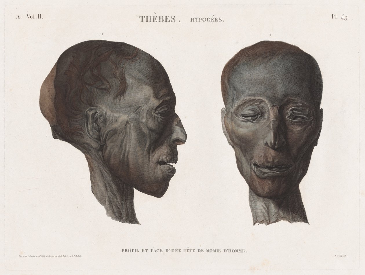 Egyptin kuvaus: Thebes. Hypogees Voi. II, Pl. 49. tekijältä Antoine Maxime Monsaldy